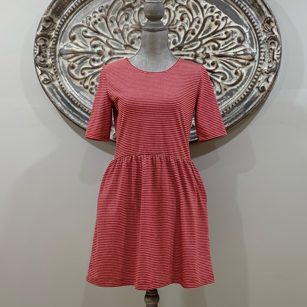 Gap Soft Striped Dress Red/White